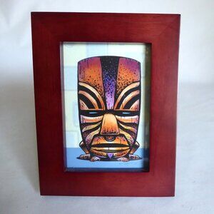 POLYNESIAN TIKI GOD MUG FRAMED ARTWORK PRINT BY CHET PHILLIPS (SIGNED)